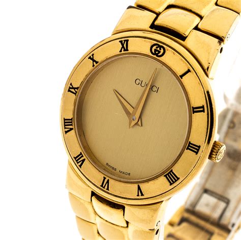 gucci watch real gold|Gucci gold watches ladies.